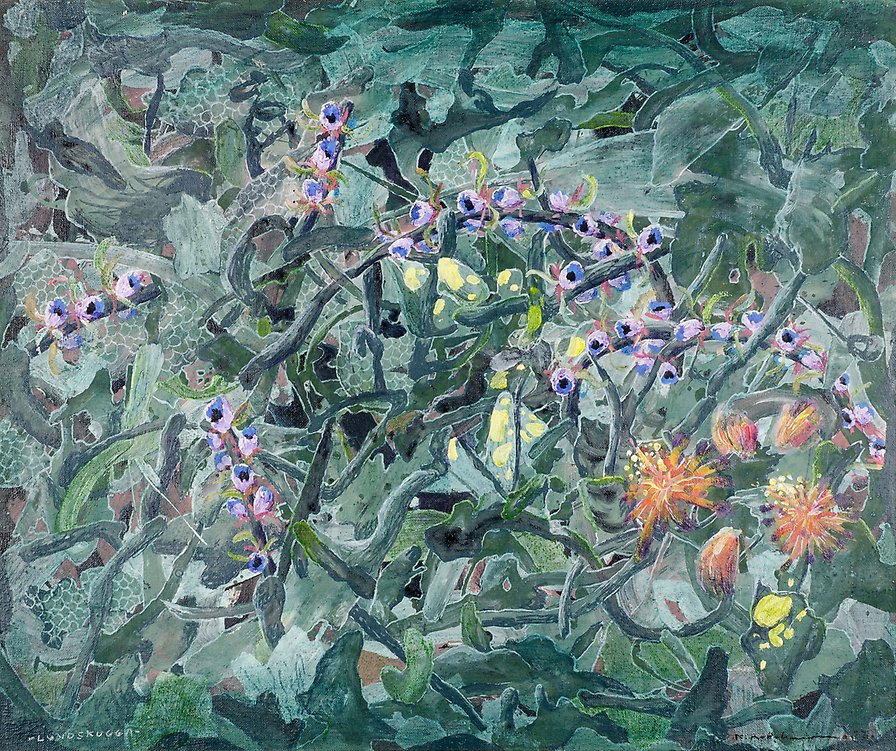 Grove Shadow  1963  tempera on canvas  542 x 453 mm